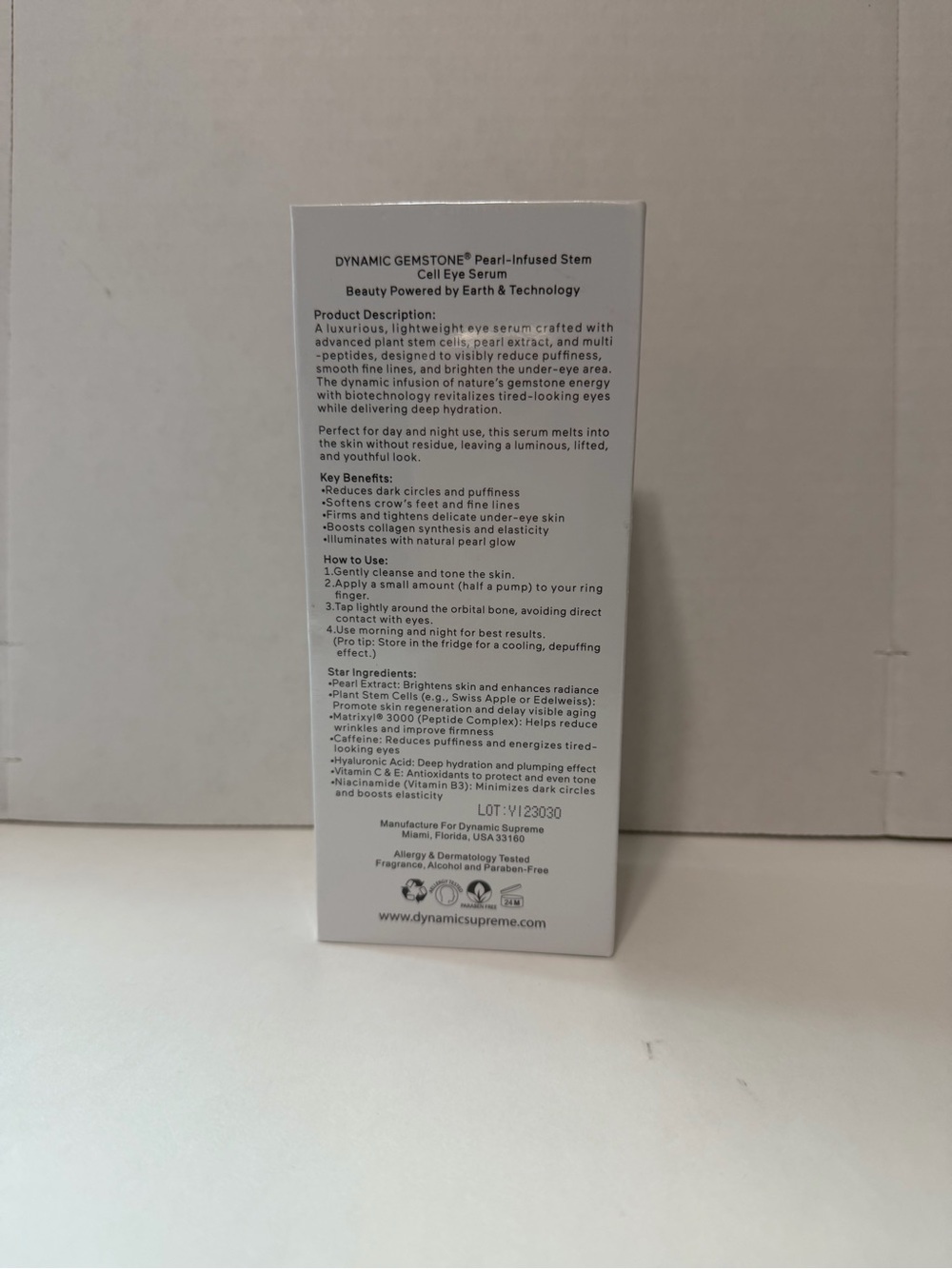 Dynamic Gemstone Pearl-Infused Stem Cell Eye Serum 30ml NEW Sealed - Picture 2 of 2